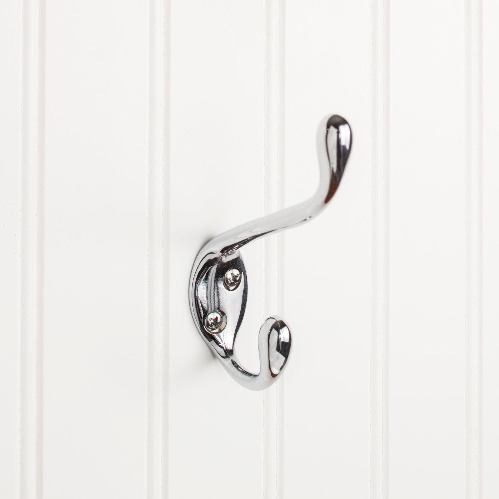Elements YD40-450PC:  4-1/2" Double Wall Hook - Polished Chrome