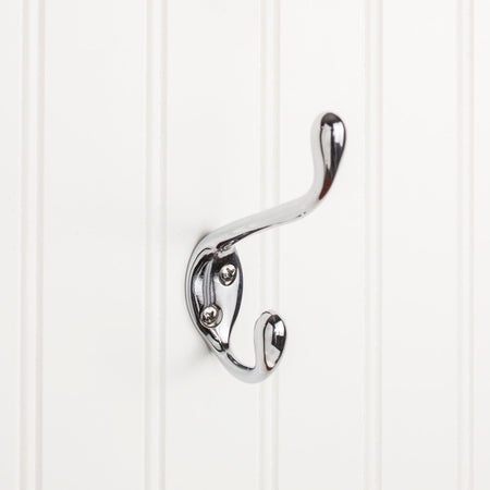 Elements YD40-450PC:  4-1/2" Double Wall Hook - Polished Chrome