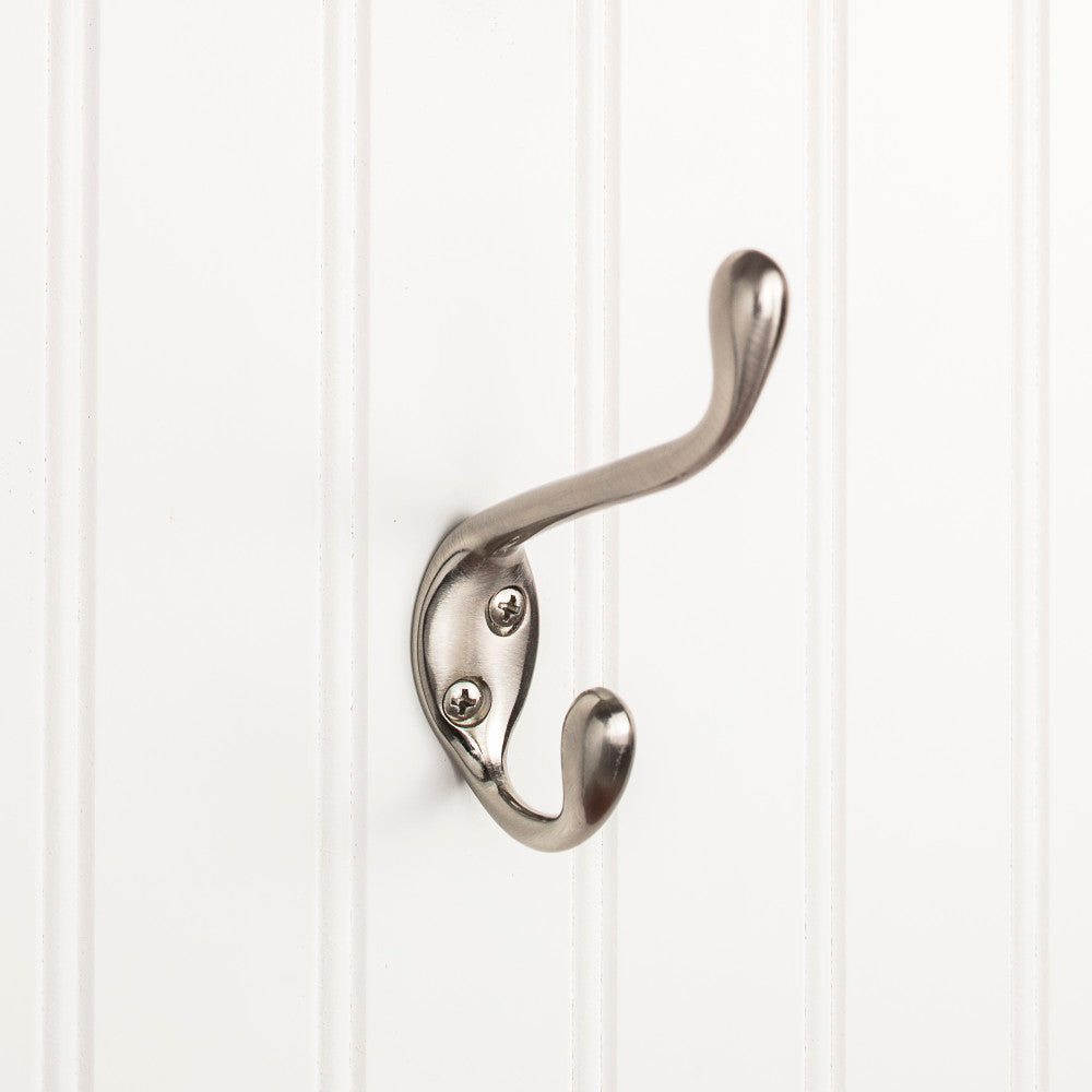 Elements YD40-450SN:  4-1/2" Double Wall Hook - Satin Nickel