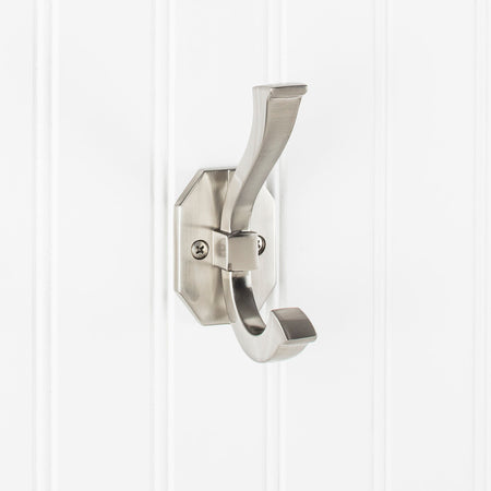 Elements YD45-431SN:  4-5/16" Double Wall Hook - Satin Nickel