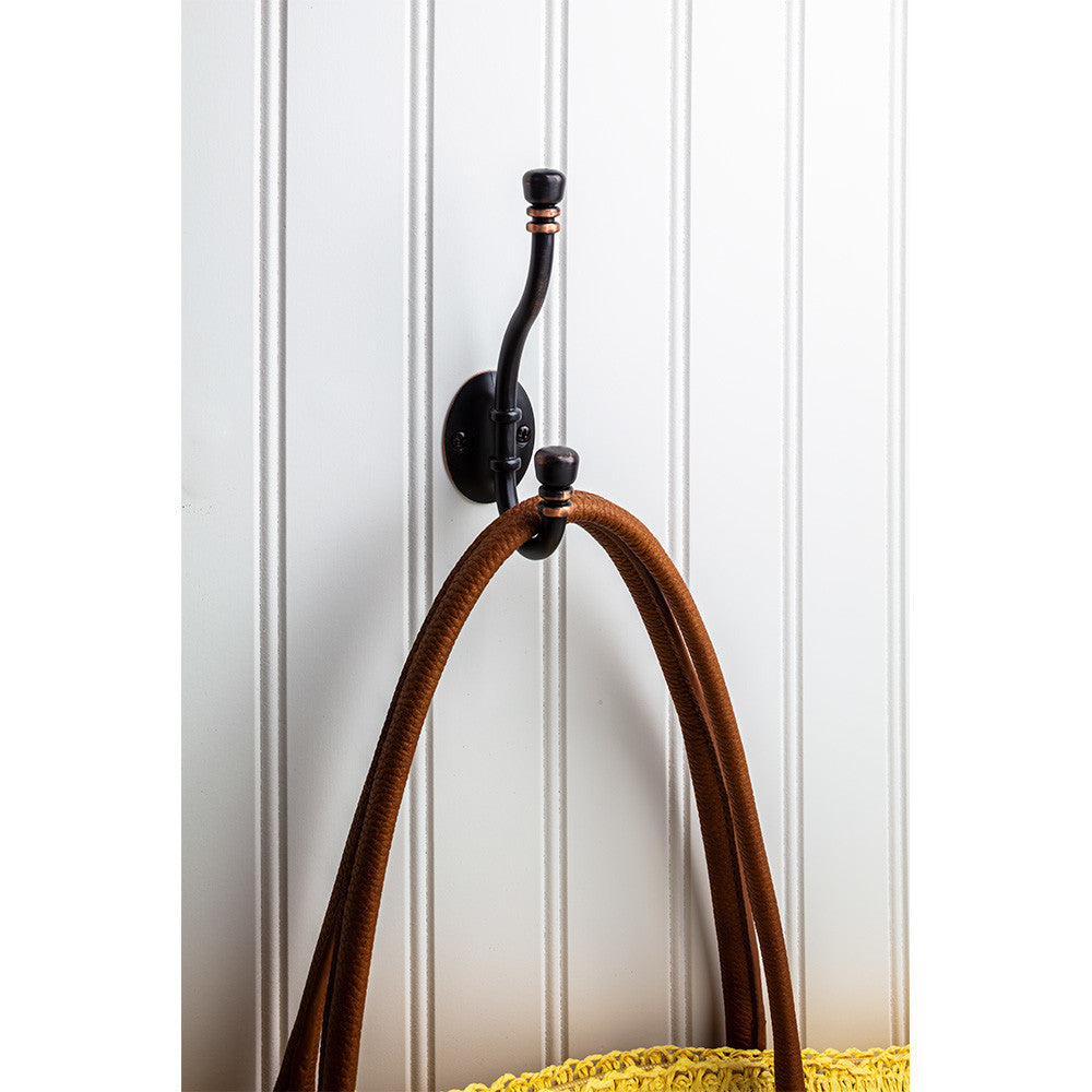 Elements YD50-518DBAC:  5-3/16" Double Wall Hook - Brushed Oil Rubbed Bronze