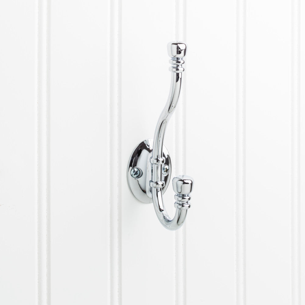 Elements YD50-518PC:  5-3/16" Double Wall Hook - Polished Chrome