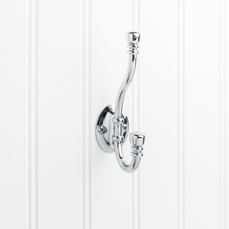 Elements YD50-518PC:  5-3/16" Double Wall Hook - Polished Chrome