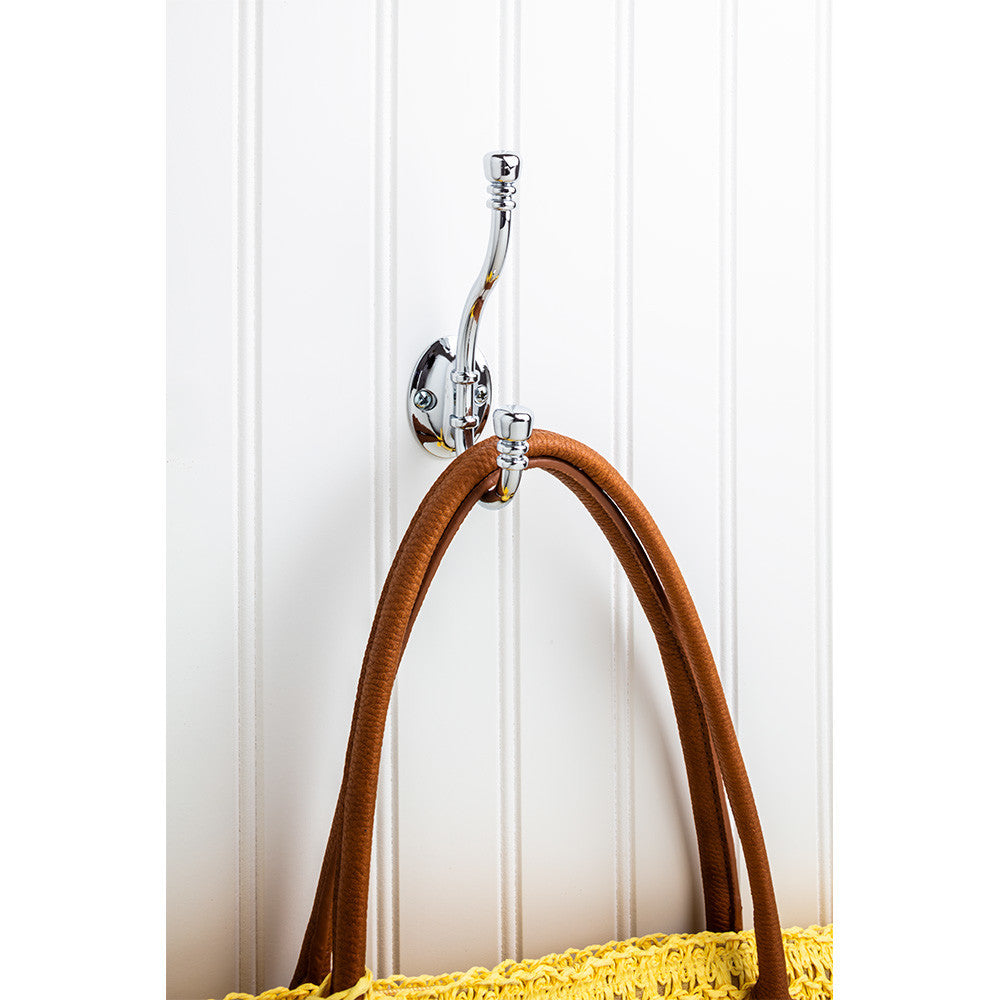 Elements YD50-518PC:  5-3/16" Double Wall Hook - Polished Chrome