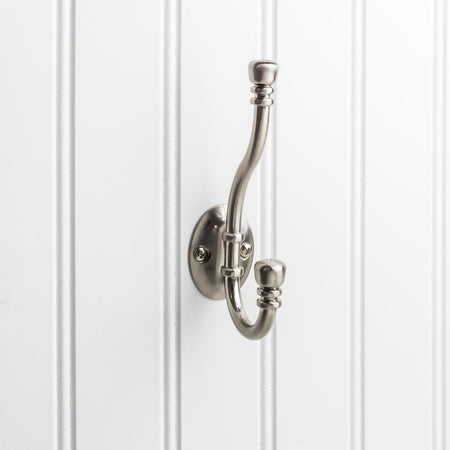 Elements YD50-518SN:  5-3/16" Double Wall Hook - Satin Nickel