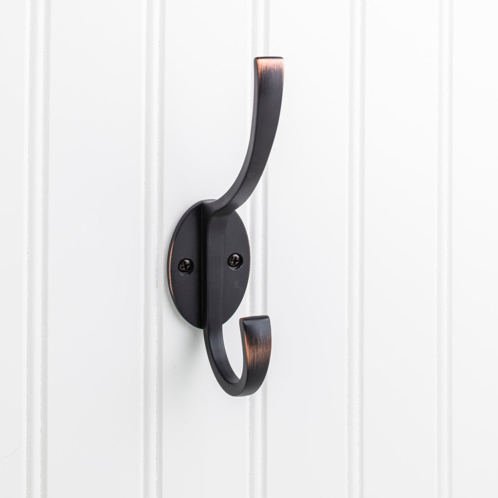 Elements YD55-587DBAC:  5-7/8" Double Wall Hook - Brushed Oil Rubbed Bronze