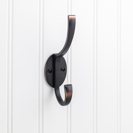 Elements YD55-587DBAC:  5-7/8" Double Wall Hook - Brushed Oil Rubbed Bronze