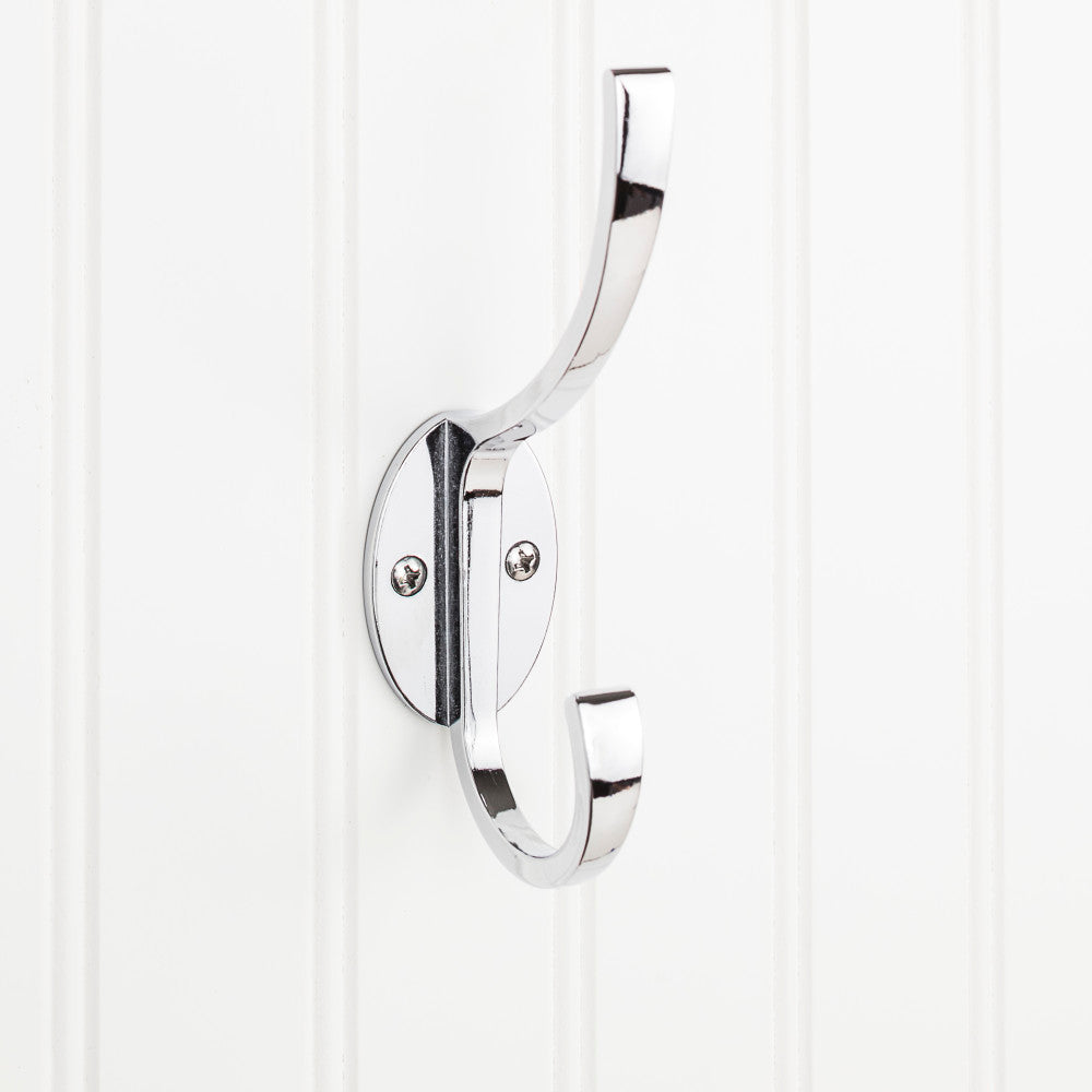 Elements YD55-587PC:  5-7/8" Double Wall Hook - Polished Chrome