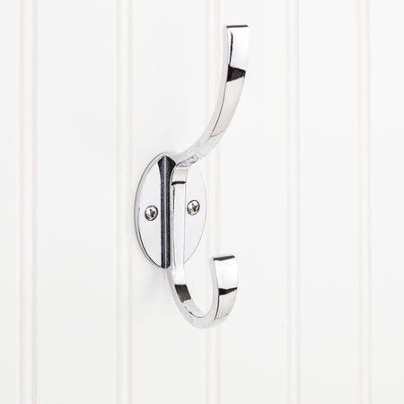 Elements YD55-587PC:  5-7/8" Double Wall Hook - Polished Chrome