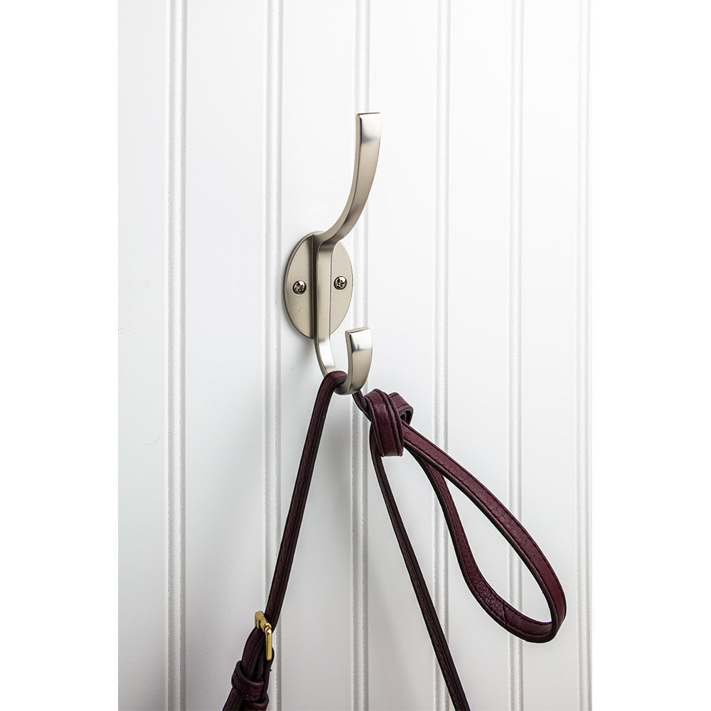 Elements YD55-587SN:  5-7/8" Double Wall Hook - Satin Nickel