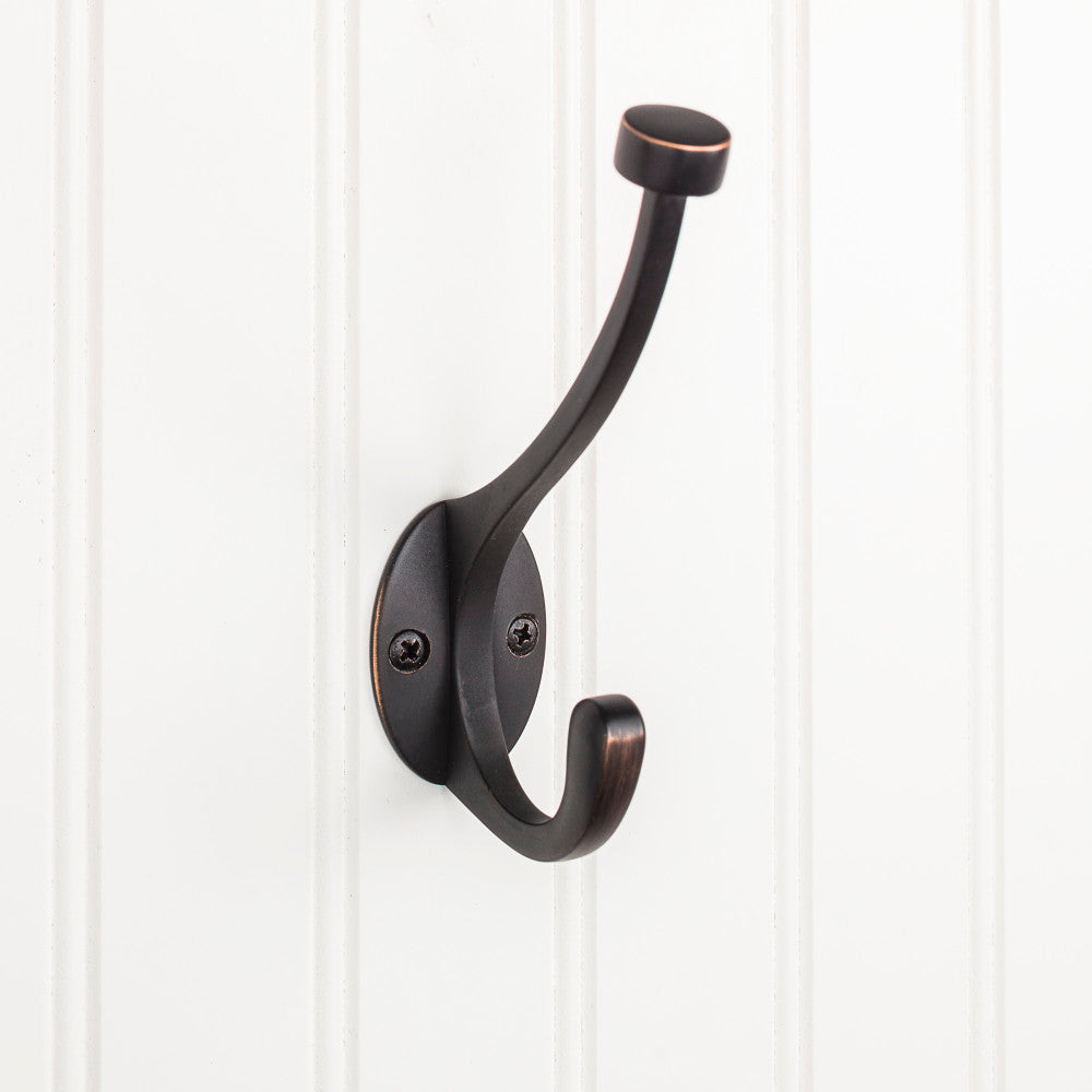 Elements YD60-550DBAC:  5-1/2" Double Wall Hook - Brushed Oil Rubbed Bronze