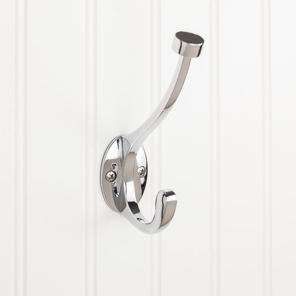 Elements YD60-550PC:  5-1/2" Double Wall Hook - Polished Chrome