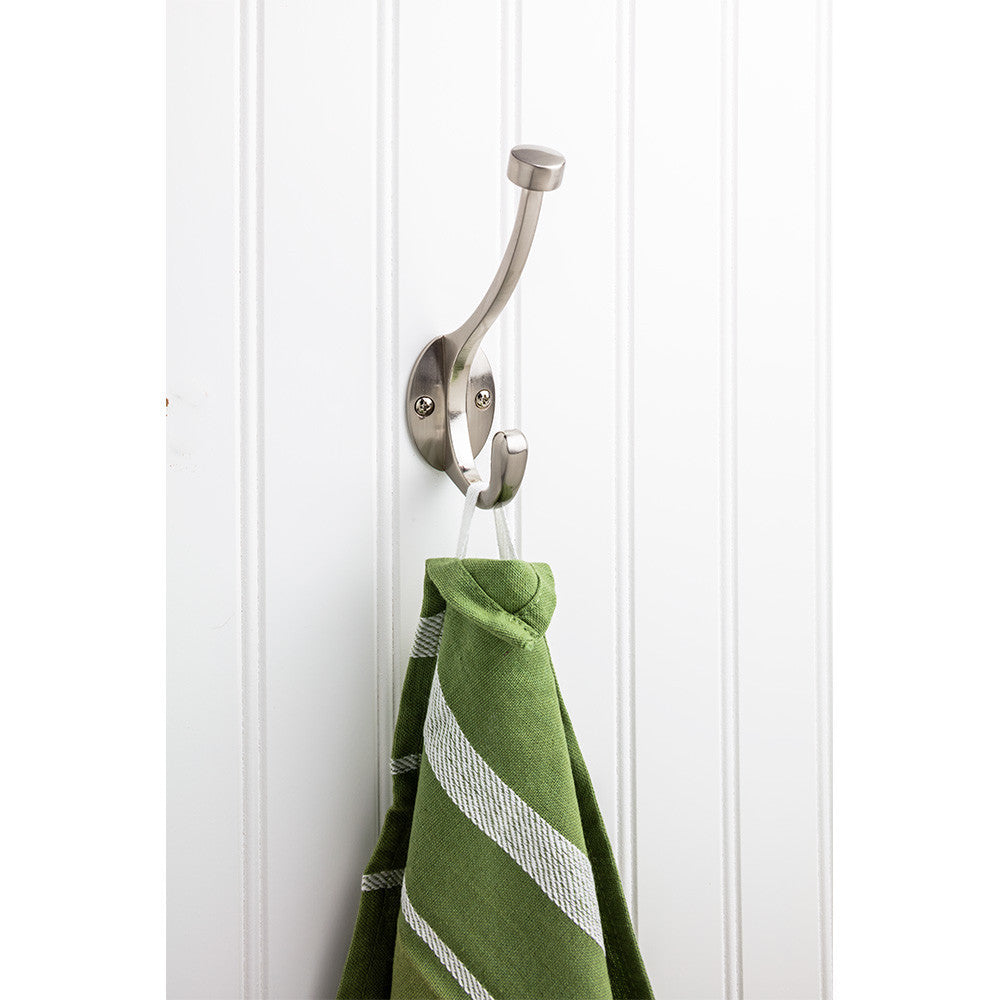 Elements YD60-550SN:  5-1/2" Double Wall Hook - Satin Nickel