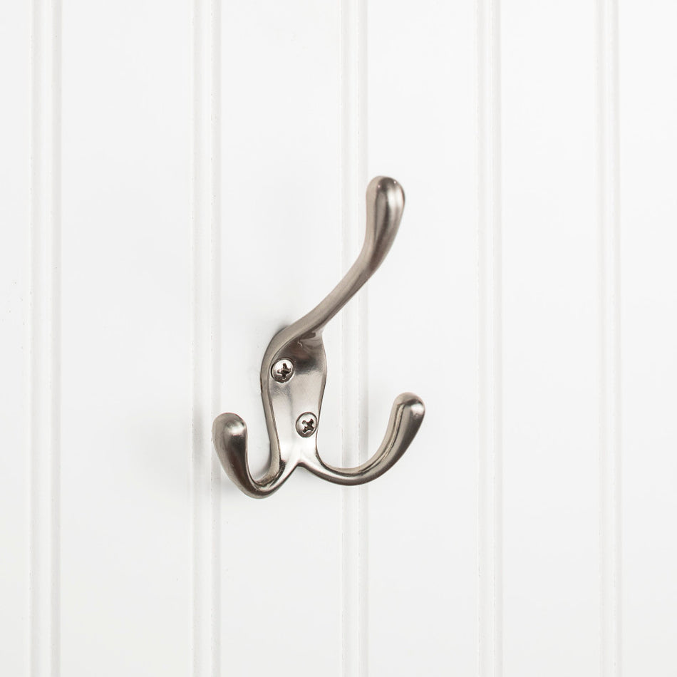 Elements YT40-400SN:  4" Triple Wall Hook - Satin Nickel