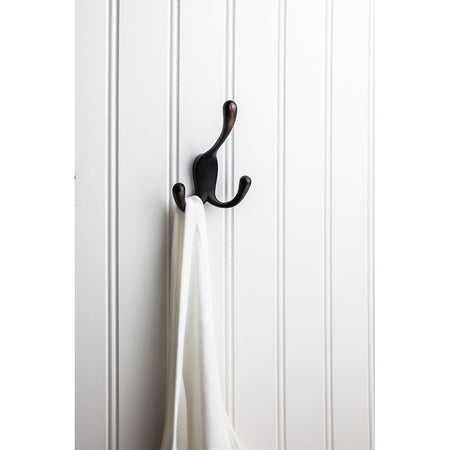 Elements YT40C-400DBAC:  4" Triple Wall Hook - Brushed Oil Rubbed Bronze