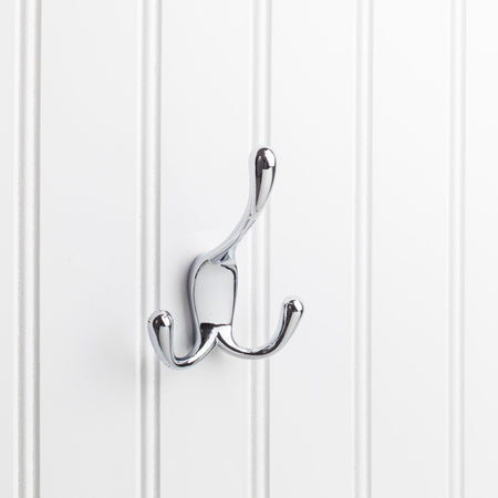 Elements YT40C-400PC:  4" Triple Wall Hook - Polished Chrome