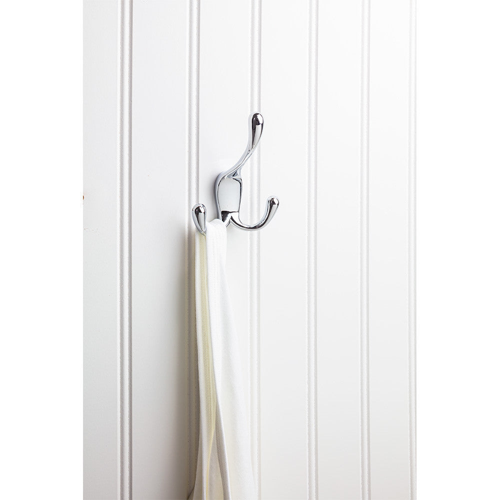 Elements YT40C-400PC:  4" Triple Wall Hook - Polished Chrome