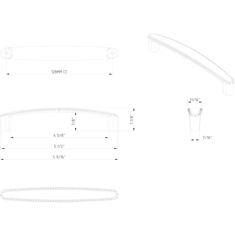 Elements Z115-128SN: 128 mm cc Lindos Bar Cabinet Pull - Satin Nickel