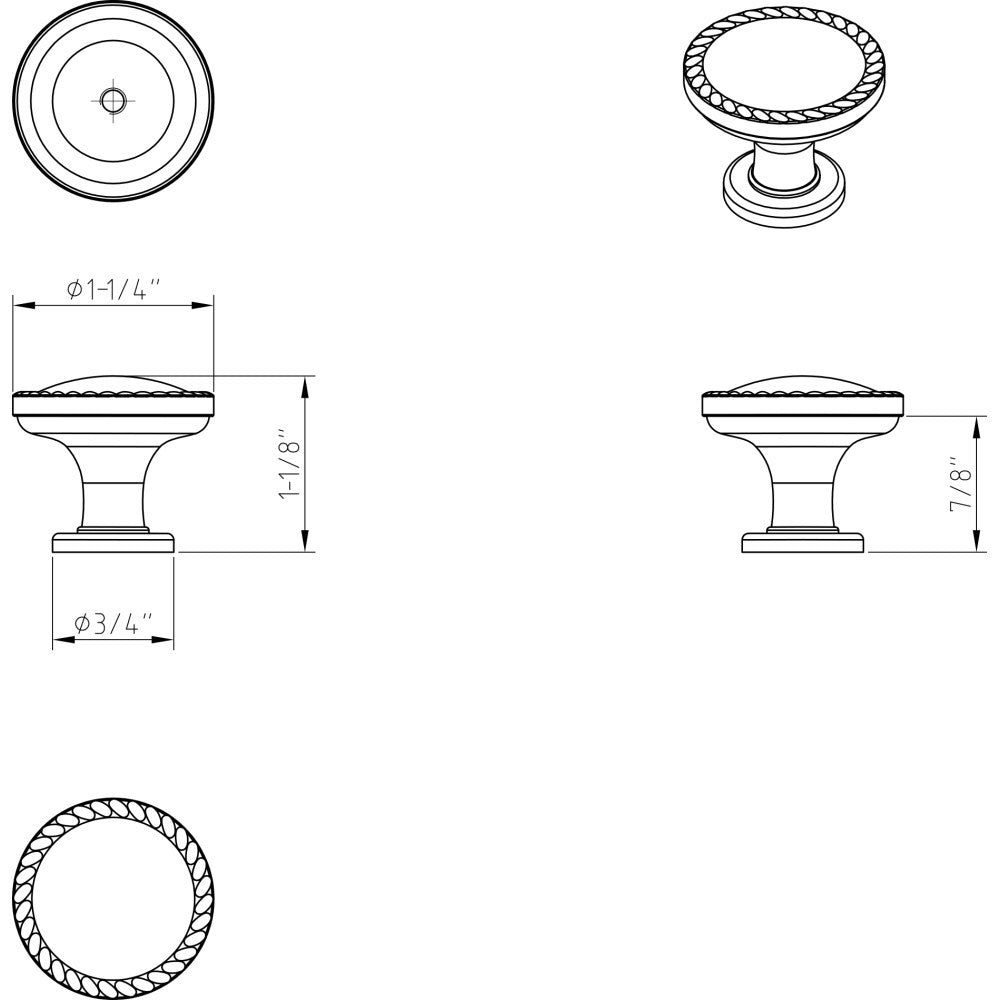 Elements Z115BNBDL: 1-1/4" Lindos Round Cabinet Knob - Brushed Pewter