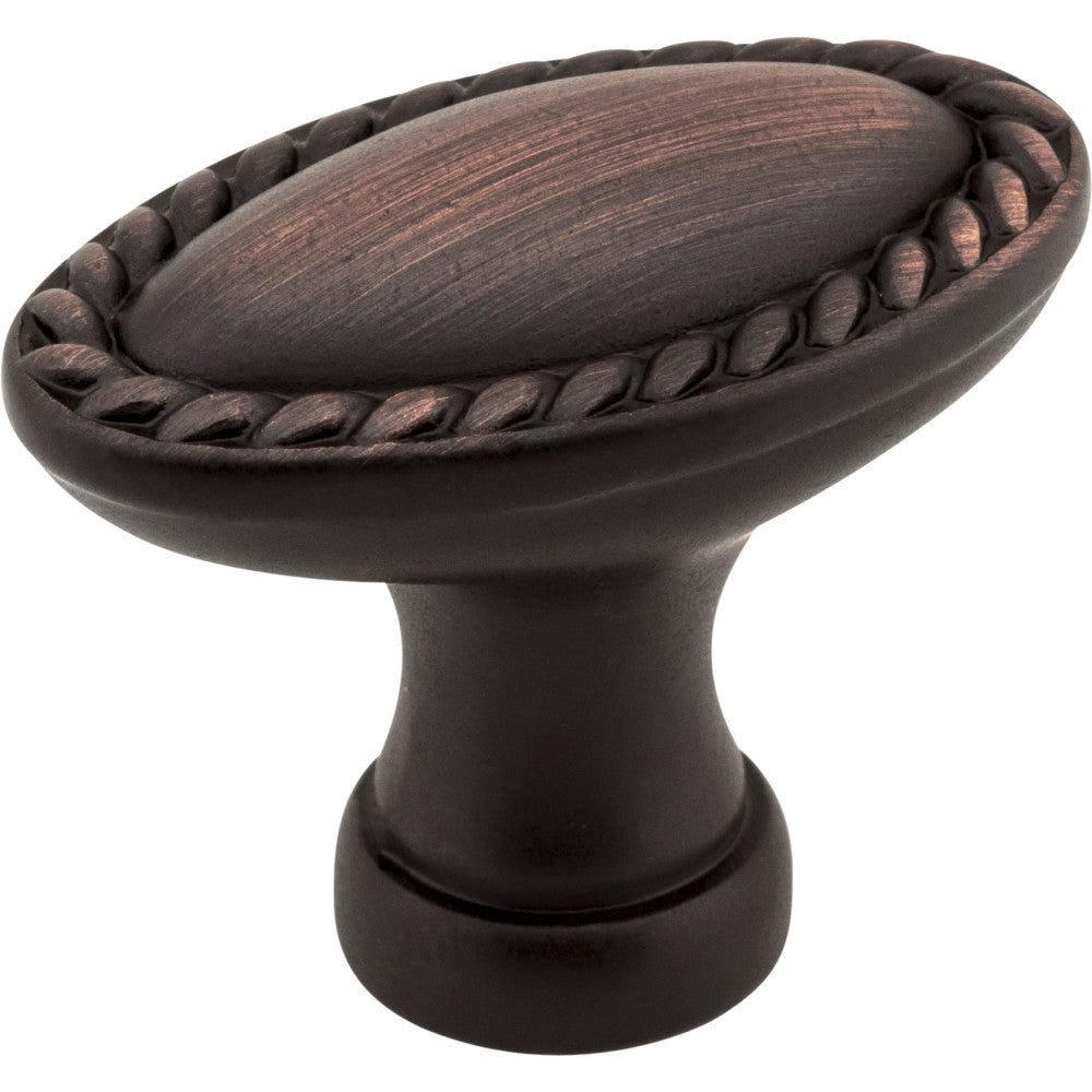 Elements Z115L-DBAC: 1-3/8" Lindos Oval Cabinet Knob - Brushed Oil Rubbed Bronze