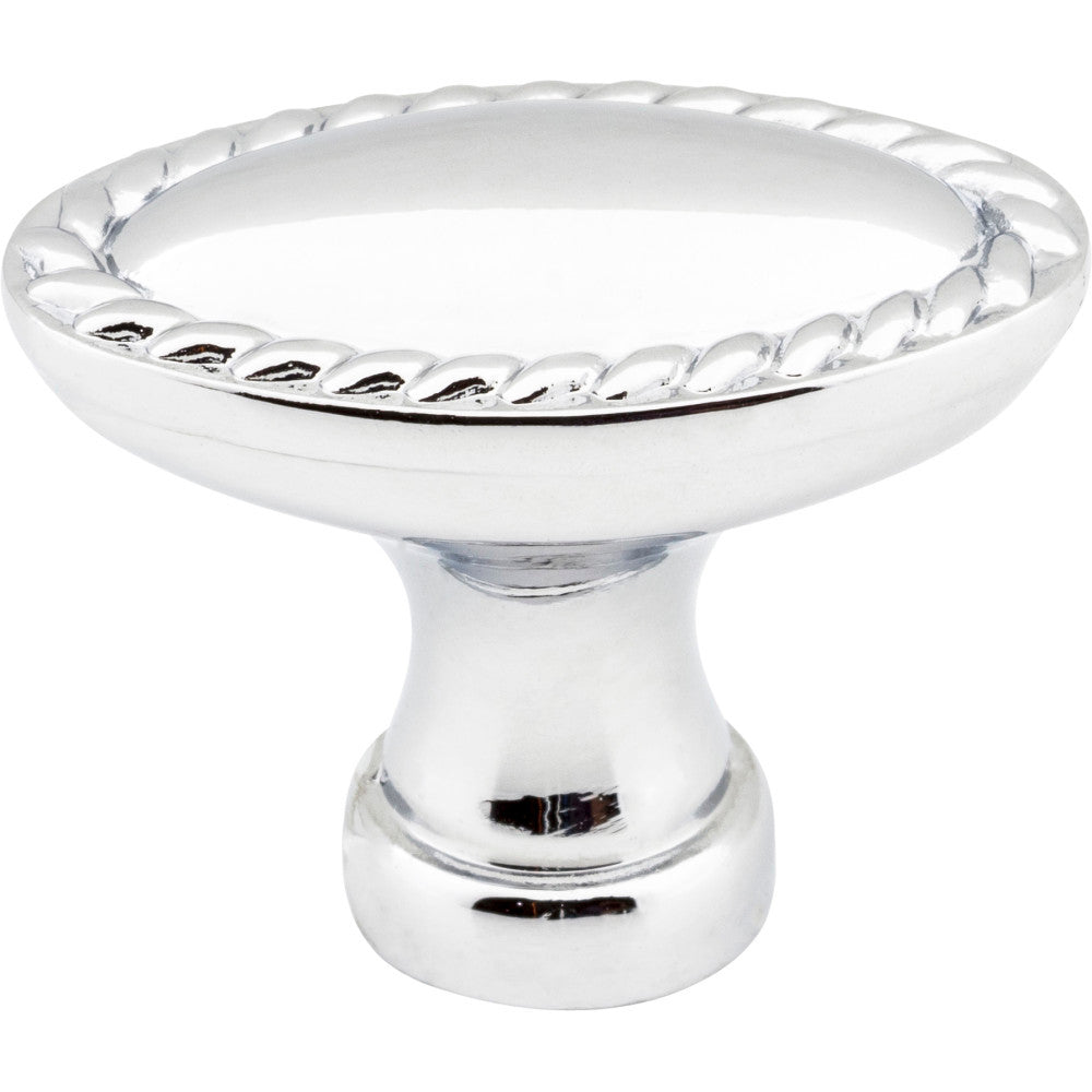 Elements Z115L-PC: 1-3/8" Lindos Oval Cabinet Knob - Polished Chrome