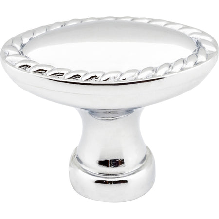 Elements Z115L-PC: 1-3/8" Lindos Oval Cabinet Knob - Polished Chrome