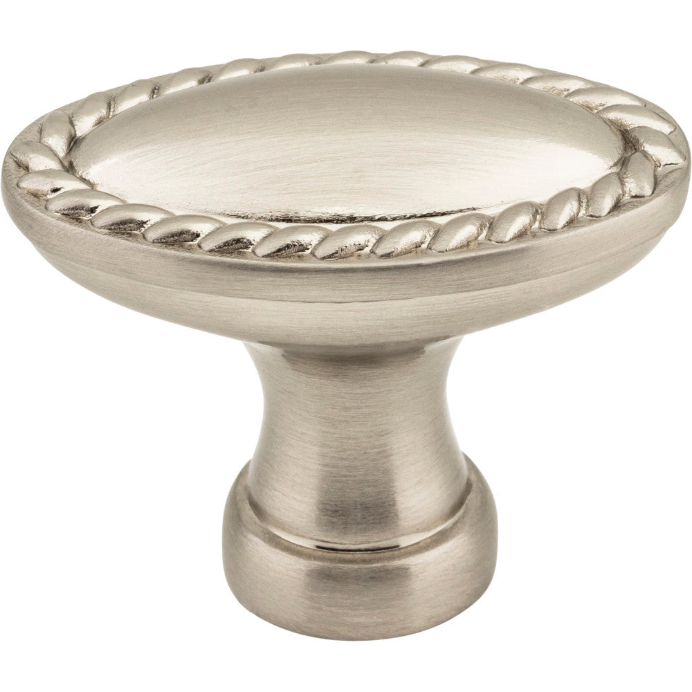 Elements Z115L-SN: 1-3/8" Lindos Oval Cabinet Knob - Satin Nickel