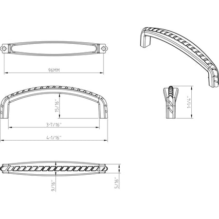 Elements Z118-96DACM: 96 mm cc Cypress Bar Cabinet Pull - Gun Metal