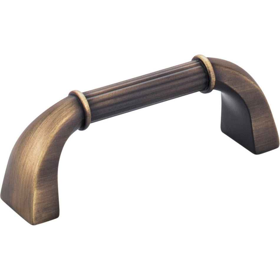 Jeffrey Alexander Z281-ABSB: 3" cc Cordova D-Handle Cabinet Pull - Antique Brushed Satin Brass