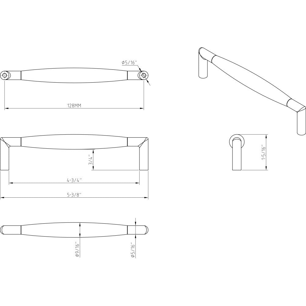 Elements Z500-128SN: 128 mm cc Capri Bar Cabinet Pull - Satin Nickel