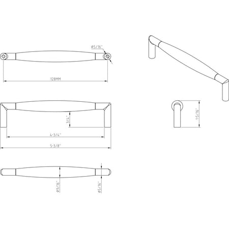 Elements Z500-128SN: 128 mm cc Capri Bar Cabinet Pull - Satin Nickel
