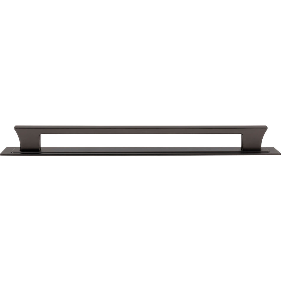 Atlas A6009-SL: 18" cc Zander Bar Appliance Pull w/Backplate - Slate
