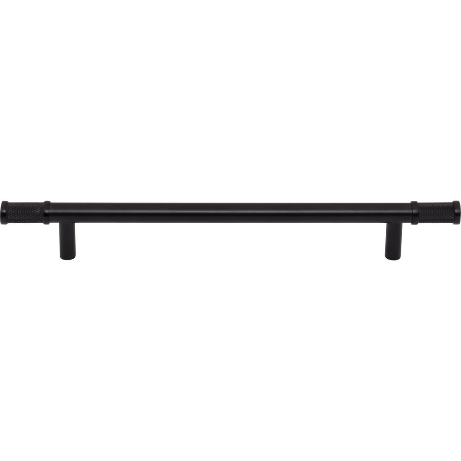 Top Knobs TK3235BLK: 7-9/16" cc Burnham Bar Cabinet Pull - Flat Black