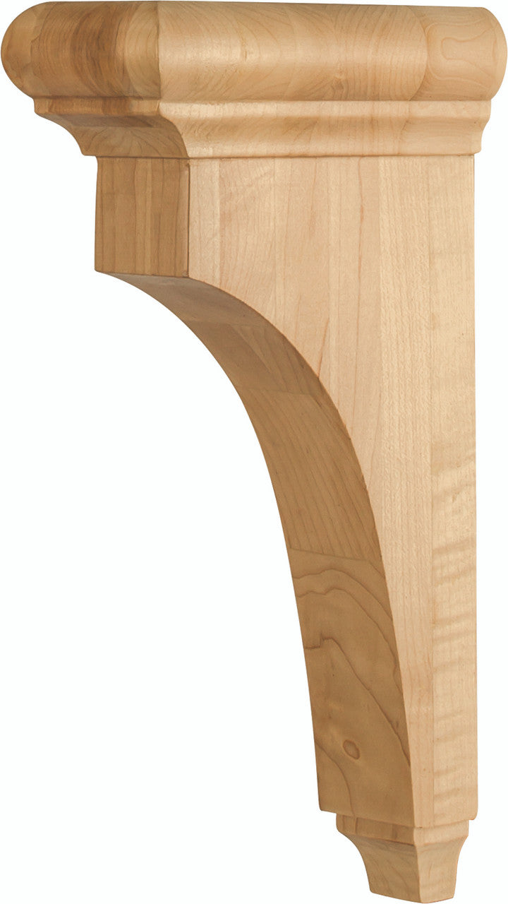 Hardware Resources COR38-RW: Bullnose Cap Corbel - Rubberwood
