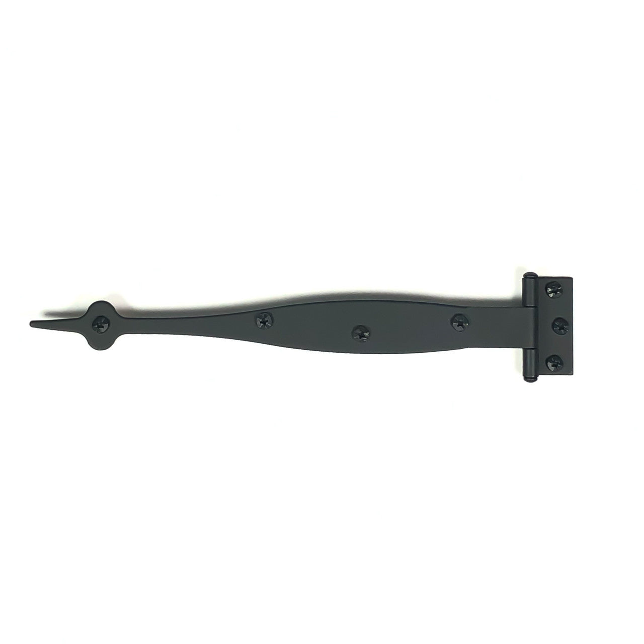 Acorn AI4BQ: 9" Spear Cabinet Strap Hinge w/3/8" Offset (pair) - Black Smooth Iron