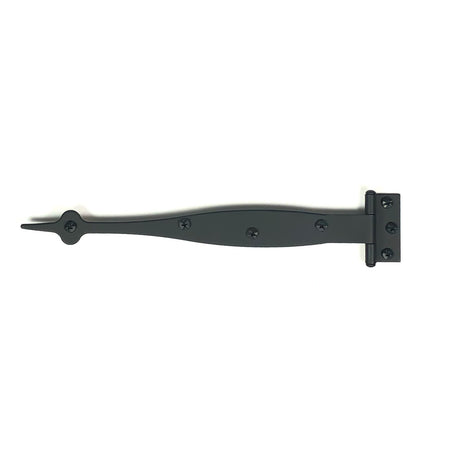 Acorn AI4BQ: 9" Spear Cabinet Strap Hinge w/3/8" Offset (pair) - Black Smooth Iron