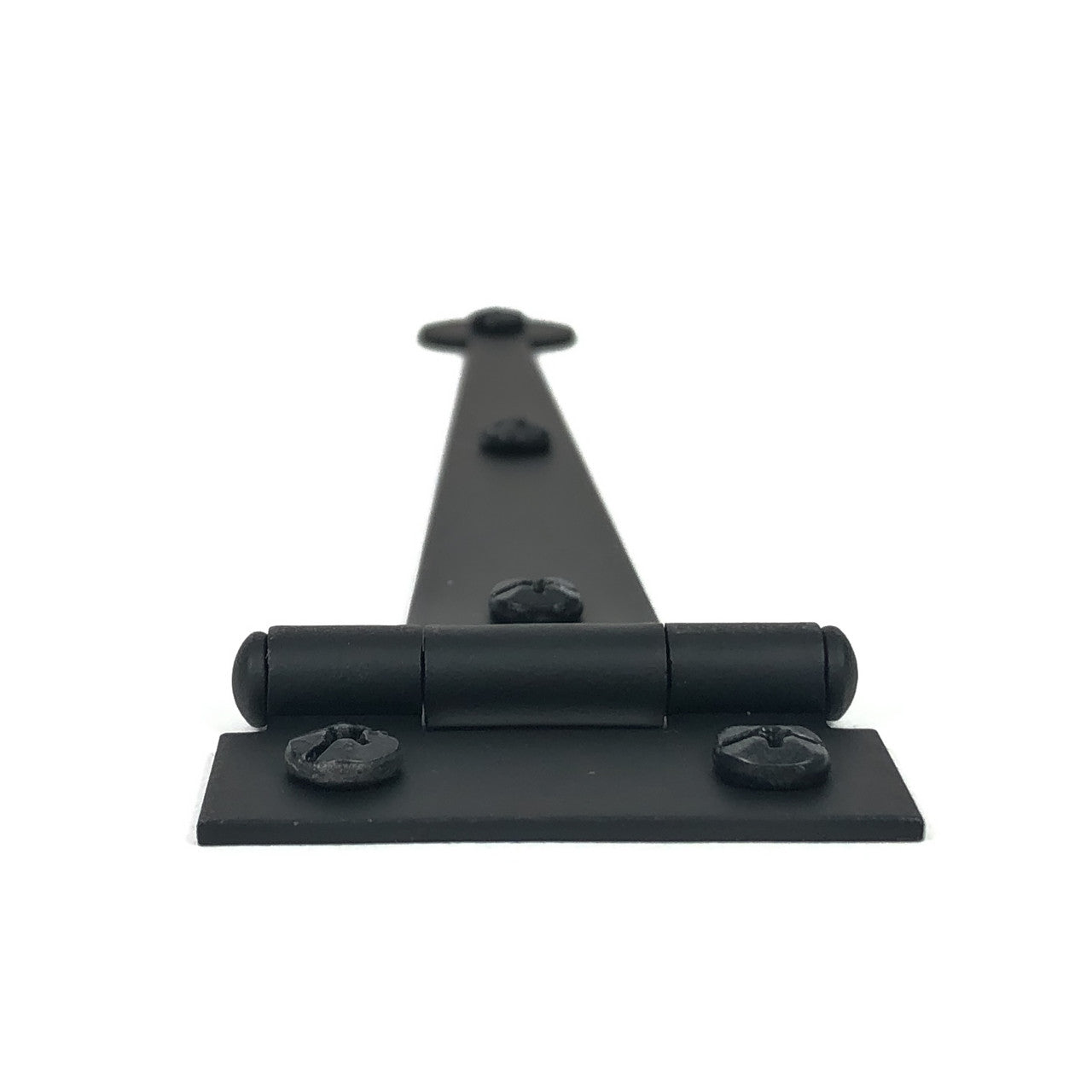 Acorn AIXBQ: 6" Flush Mount Bean Cabinet Strap Hinge (pair) - Black Smooth Iron