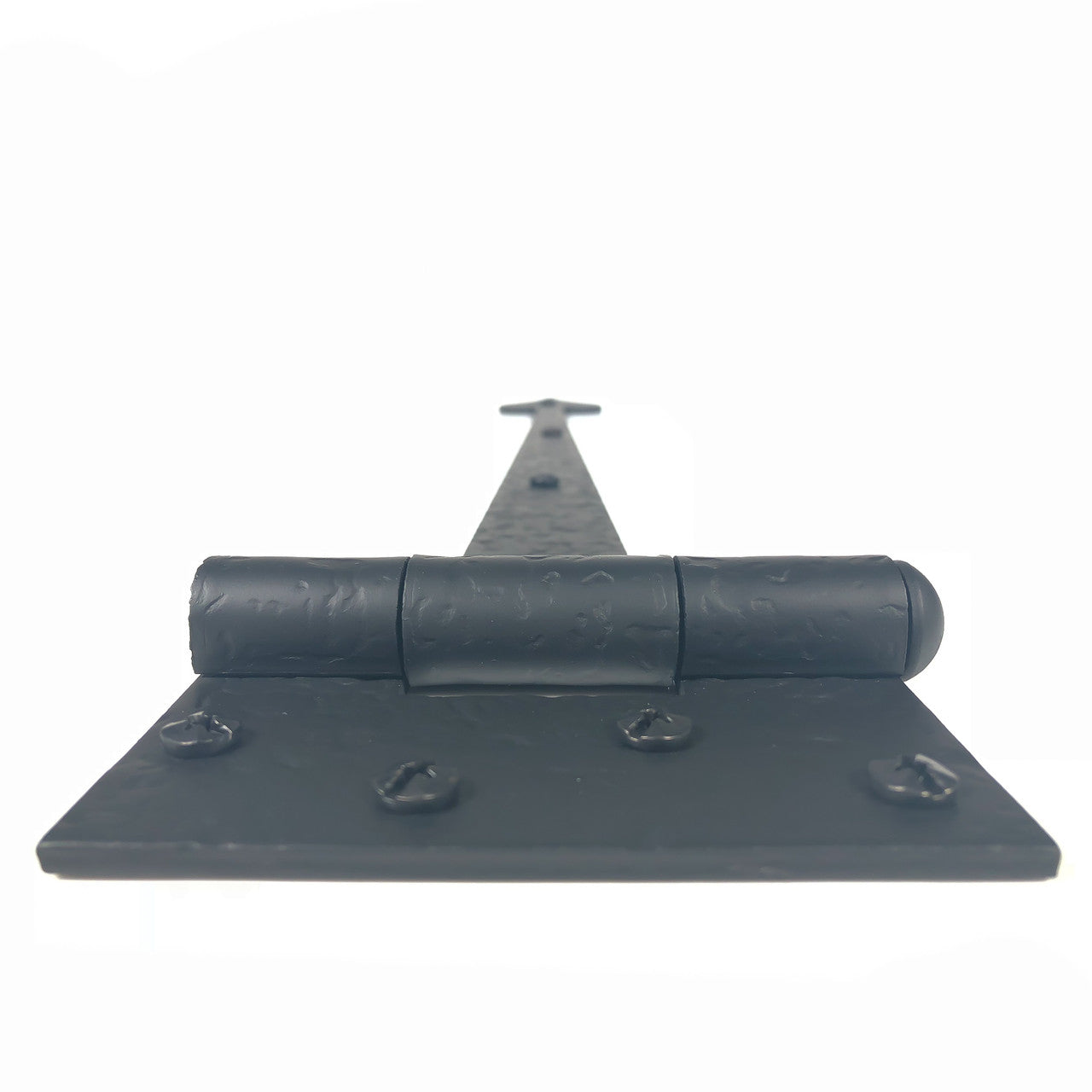 Acorn RIABP: 17" Heart Strap Hinge - Black  Rough Iron