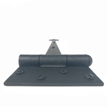 Acorn RIABP: 17" Heart Strap Hinge - Black  Rough Iron