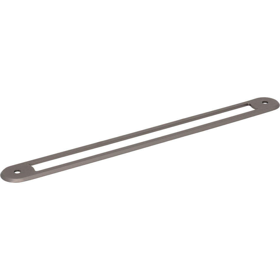 Top Knobs TK3356AG: 8-13/16" Brockwell Oval Backplate - Ash Gray