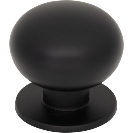 Top Knobs TK3330BLK: 1-1/4" Lambert Round Cabinet Knob - Flat Black