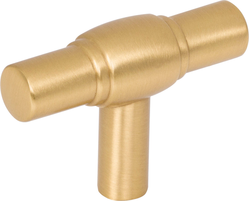 Jeffrey Alexander 885L-BG: 2" Hayworth T-Bar Cabinet Knob - Brushed Gold
