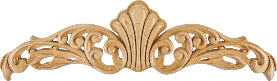 Hardware Resources ONL-04-24CH: 24" x 7/8" x 6-7/8" Art Nouveau Onlay - Cherry