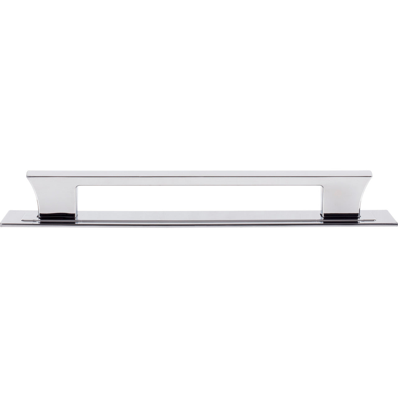 Atlas A6008-CH: 12" cc Zander Bar Appliance Pull w/Backplate - Polished Chrome