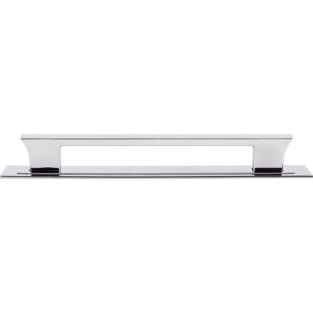 Atlas A6008-CH: 12" cc Zander Bar Appliance Pull w/Backplate - Polished Chrome