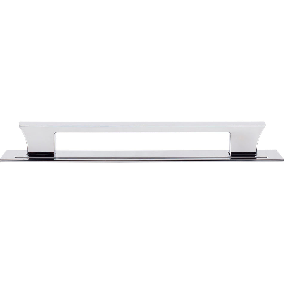 Atlas A6008-CH: 12" cc Zander Bar Appliance Pull w/Backplate - Polished Chrome