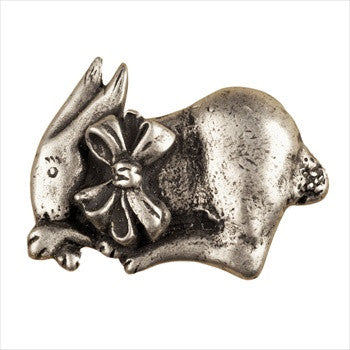 Anne At Home 485: Bunny w/Bow Cabinet Knob - Left Facing