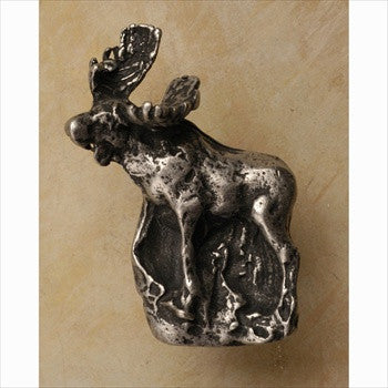 Anne At Home 637: Moose on Mountain Cabinet Knob - Left Facing