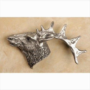 Anne At Home 639: 3-3/4" Elk Head Cabinet Knob - Left Facing
