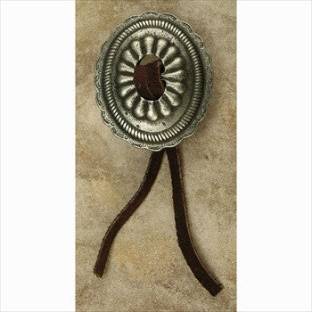 Anne At Home 881: Concho w/leather Cabinet Knob - Small